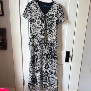 Vintage R&M Richards Monochrome Floral‎ Dress